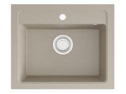 Zlewozmywak granitowy jednokomorowy 58x48 cm Darfor DG016 jasny beż