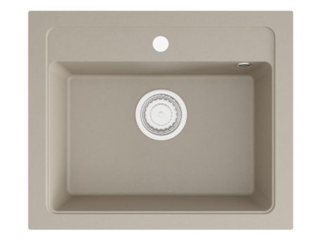 Przejdź do produktu Zlewozmywak granitowy jednokomorowy 58x48 cm Darfor DG016 jasny beż
