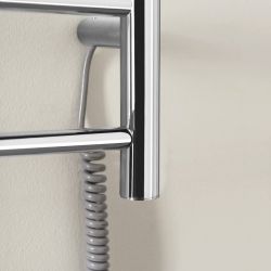 REDONDO elektryczna suszarka na ręczniki, okrągła, 500x900 mm, 75 W, stal nierdzewna polerowana