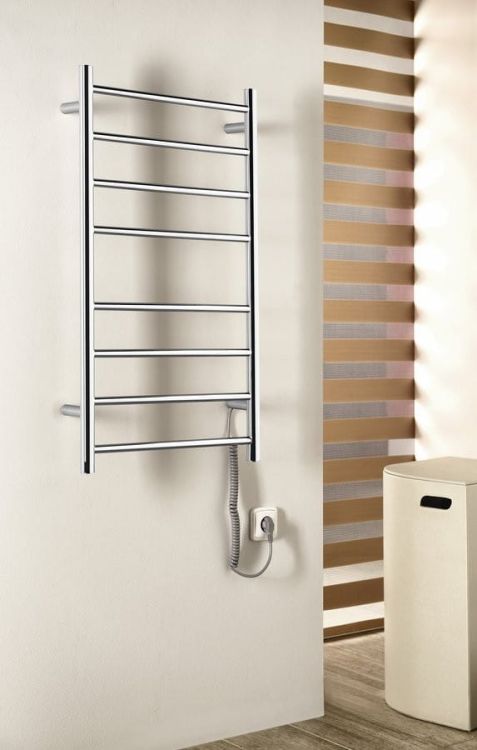 REDONDO elektryczna suszarka na ręczniki, okrągła, 500x900 mm, 75 W, stal nierdzewna polerowana