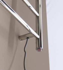 REDONDO elektryczna suszarka na ręczniki, okrągła, 500x900 mm, 75 W, stal nierdzewna polerowana