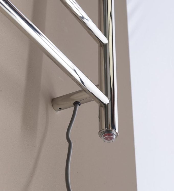 REDONDO elektryczna suszarka na ręczniki, okrągła, 500x900 mm, 75 W, stal nierdzewna polerowana