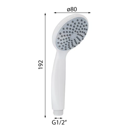 Przejdź do produktu EASY słuchawka prysznicowa, średnica 85mm, ABS/biały