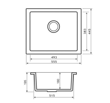 Przejdź do produktu Zlewozmywak granitowy jednokomorowy 56x46 cm Darfor DG020 grafit