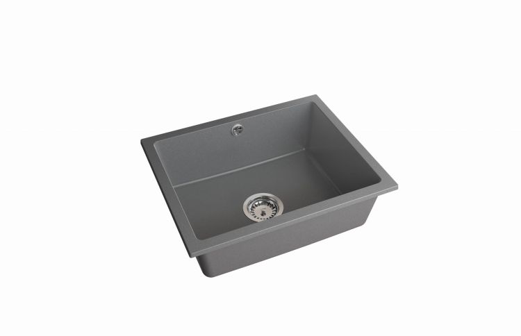 Zlewozmywak granitowy jednokomorowy 56x46 cm podwieszany Darfor DG020/P popiel