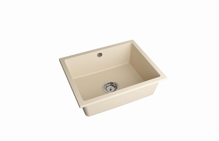 Zlewozmywak granitowy jednokomorowy 56x46 cm podwieszany Darfor DG020/P jaśmin