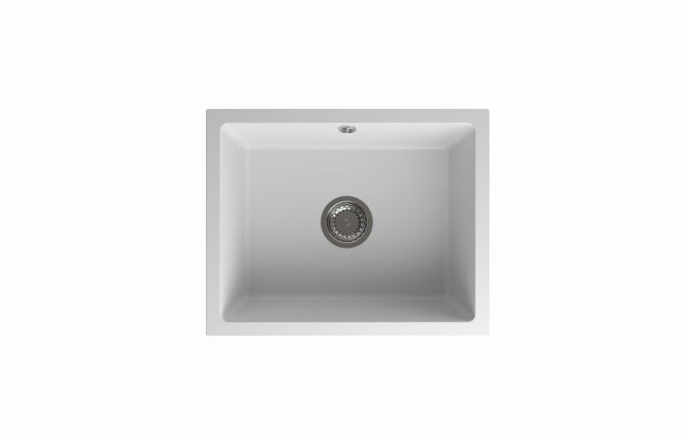 Zlewozmywak granitowy jednokomorowy 56x46 cm podwieszany Darfor DG020/P  biały