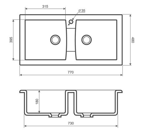 Przejdź do produktu Zlewozmywak granitowy 2-komorowy 77x48 cm Darfor DG018 czarny nakrapiany