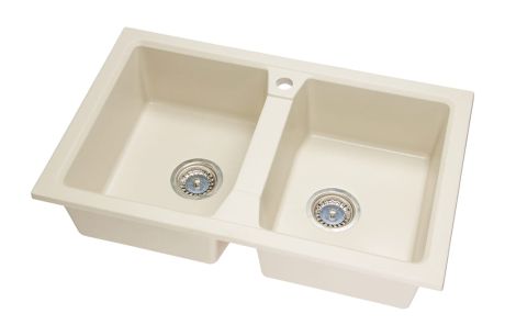 Przejdź do produktu Zlewozmywak granitowy 2-komorowy 77x48 cm Darfor DG018 jaśmin