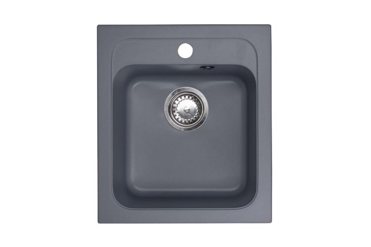 Zlewozmywak granitowy 1-komorowy 41x47 cm Darfor DG011 grafit