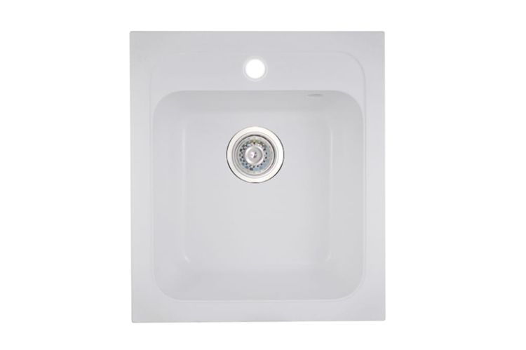 Zlewozmywak granitowy 1-komorowy 41x47 cm Darfor DG011 biały
