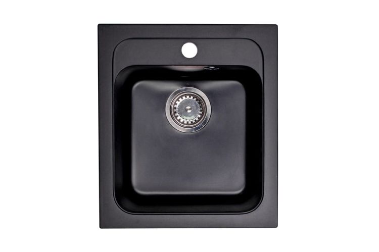 Zlewozmywak granitowy 1-komorowy 41x47 cm Darfor DG011 czarny