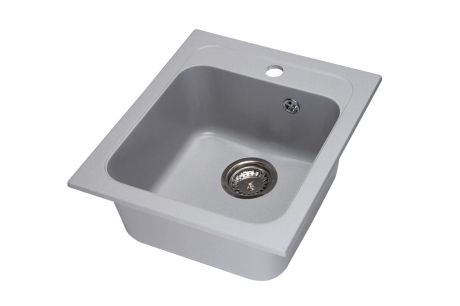 Przejdź do produktu Zlewozmywak granitowy 1-komorowy 41x47 cm Darfor DG011 popiel