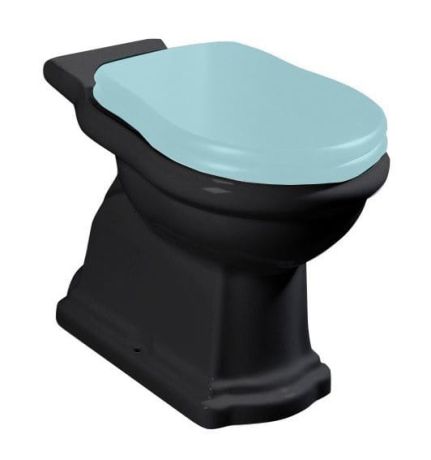 Przejdź do produktu RETRO misa do kompaktu WC 38,5x72cm, odpływ pionowy, czarny mat