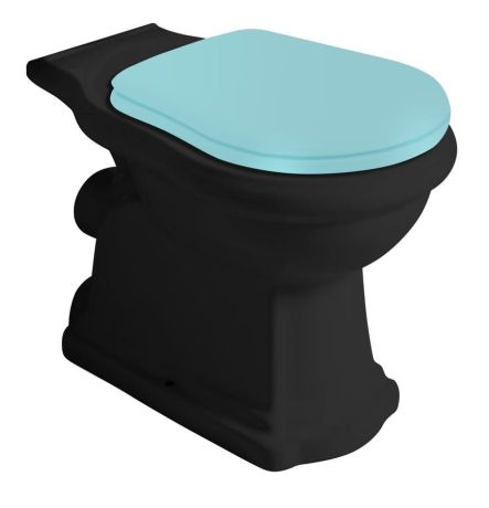 Przejdź do produktu RETRO misa do kompaktu WC 38,5x72cm, odpływ poziomy, czarny mat