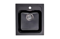 Zlewozmywak granitowy 1-komorowy 41x47 cm Darfor DG011 czarny