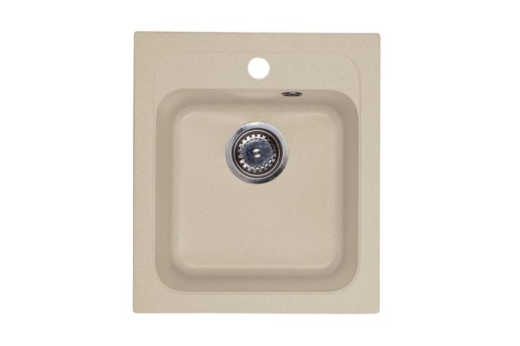 Zlewozmywak granitowy 1-komorowy 41x47 cm Darfor DG011 jasny beż