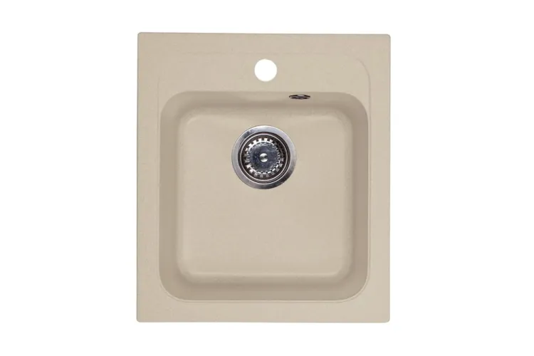 Zlewozmywak granitowy 1-komorowy 41x47 cm Darfor DG011 jasny beż
