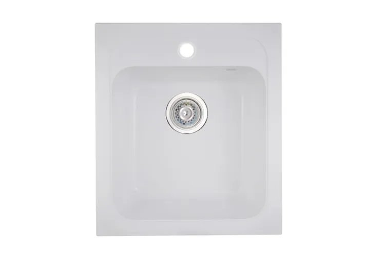 Zlewozmywak granitowy 1-komorowy 41x47 cm Darfor DG011 biały