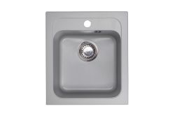 Zlewozmywak granitowy 1-komorowy 41x47 cm Darfor DG011 popiel