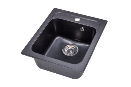 Przejdź do produktu Zlewozmywak granitowy 1-komorowy 41x47 cm Darfor DG011 czarny