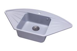 Zlewozmywak granitowy narożny 100x52 cm Darfor DG006 popiel