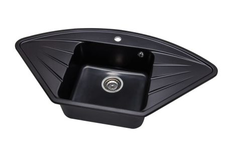 Przejdź do produktu Zlewozmywak granitowy narożny 100x52 cm Darfor DG006 czarny