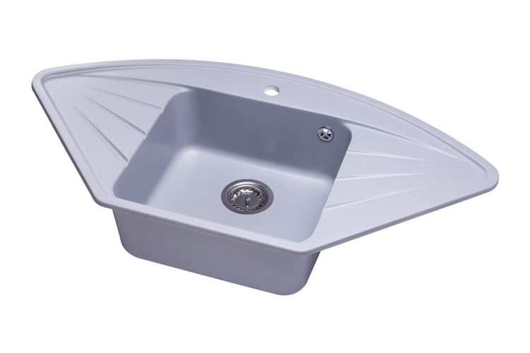 Zlewozmywak granitowy narożny 100x52 cm Darfor DG006 popiel