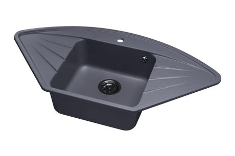 Przejdź do produktu Zlewozmywak granitowy narożny 100x52 cm Darfor DG006 grafit