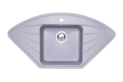 Zlewozmywak granitowy narożny 100x52 cm Darfor DG006 popiel