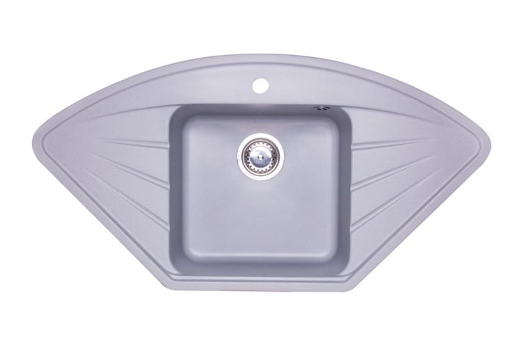 Zlewozmywak granitowy narożny 100x52 cm Darfor DG006 popiel