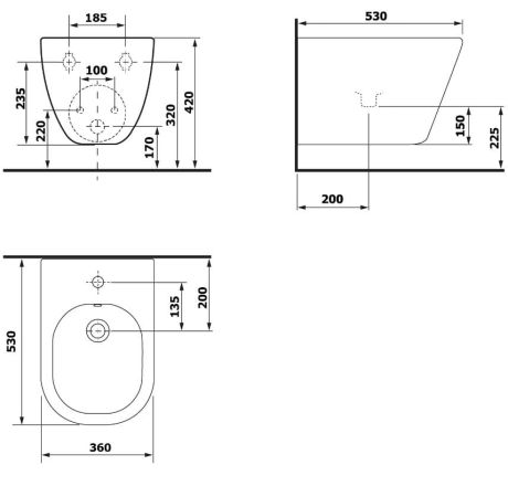 Przejdź do produktu PACO bidet wiszący, 36x52cm, biały