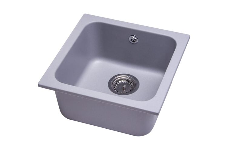 Zlewozmywak granitowy 1-komorowy 40x40 cm Darfor DG007 popiel