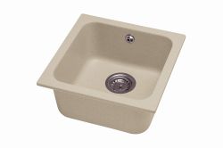 Zlewozmywak granitowy 1-komorowy 40x40 cm Darfor DG007 jasny beż