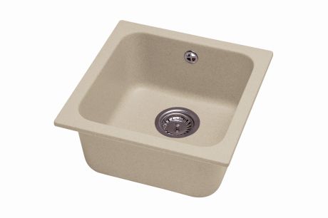 Przejdź do produktu Zlewozmywak granitowy 1-komorowy 40x40 cm Darfor DG007 jasny beż