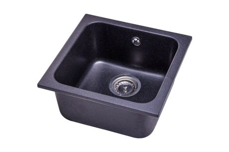 Przejdź do produktu Zlewozmywak granitowy 1-komorowy 40x40 cm Darfor DG007 czarny nakrapiany