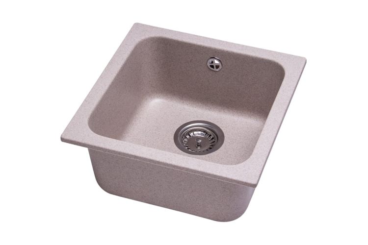Zlewozmywak granitowy 1-komorowy 40x40 cm Darfor DG007 beż