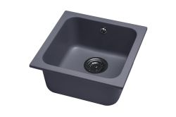 Zlewozmywak granitowy 1-komorowy 40x40 cm Darfor DG007 grafit