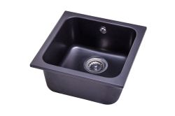 Zlewozmywak granitowy 1-komorowy 40x40 cm Darfor DG007 czarny