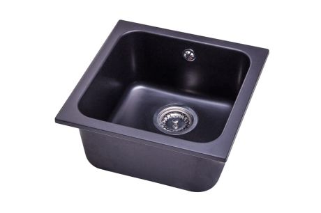 Przejdź do produktu Zlewozmywak granitowy 1-komorowy 40x40 cm Darfor DG007 czarny