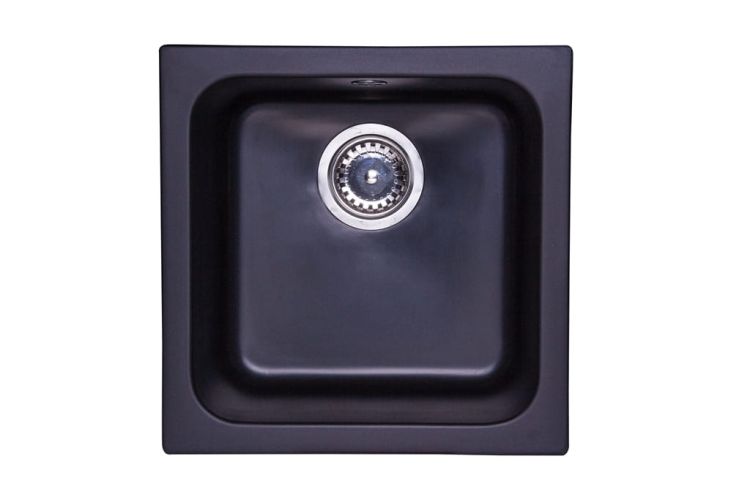 Zlewozmywak granitowy 1-komorowy 40x40 cm Darfor DG007 czarny