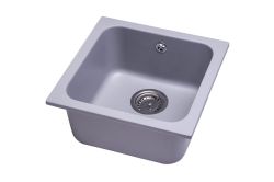 Zlewozmywak granitowy 1-komorowy 40x40 cm Darfor DG007 popiel