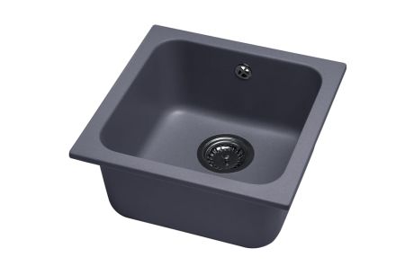 Przejdź do produktu Zlewozmywak granitowy 1-komorowy 40x40 cm Darfor DG007 grafit
