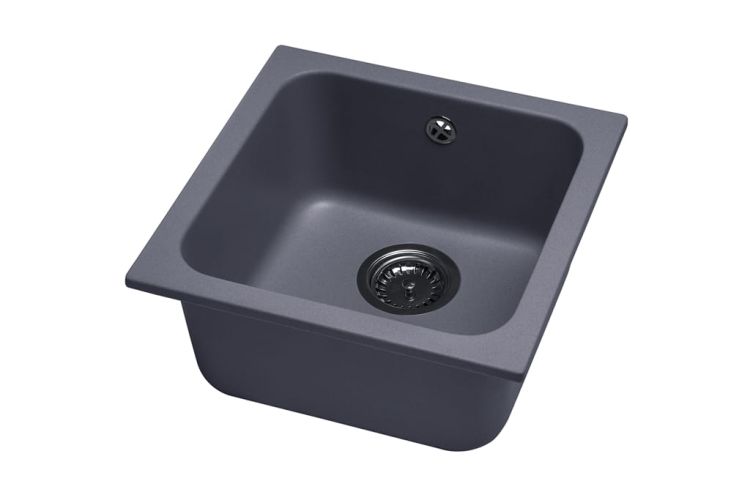 Zlewozmywak granitowy 1-komorowy 40x40 cm Darfor DG007 grafit