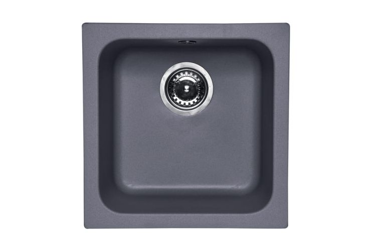 Zlewozmywak granitowy 1-komorowy 40x40 cm Darfor DG007 grafit