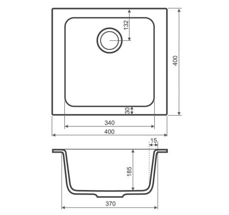 Przejdź do produktu Zlewozmywak granitowy 1-komorowy 40x40 cm Darfor DG007 popiel
