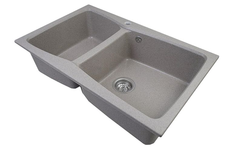 Zlewozmywak granitowy 2-komorowy 80x50 cm Darfor DG004 beż