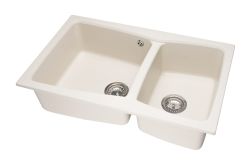 Zlewozmywak granitowy 2-komorowy 80x50 cm Darfor DG004 jaśmin