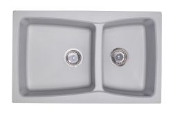 Zlewozmywak granitowy 2-komorowy 80x50 cm Darfor DG004 popiel