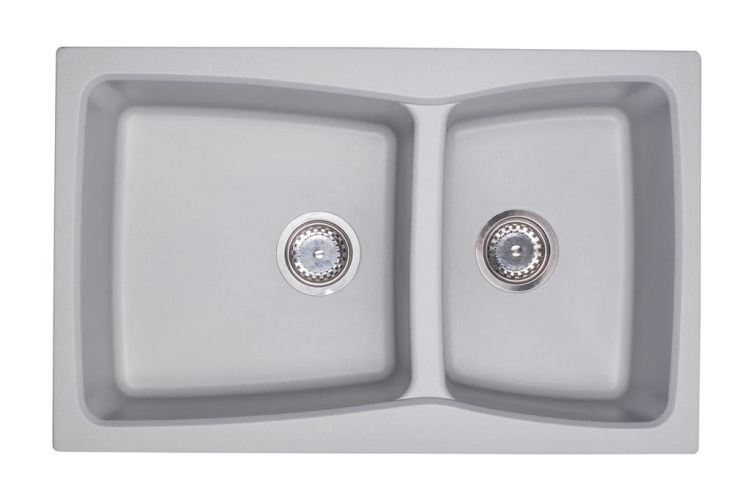 Zlewozmywak granitowy 2-komorowy 80x50 cm Darfor DG004 popiel